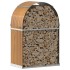 Leñero de acero galvanizado marrón claro 80x45x120