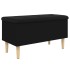 Banco con almacenaje madera de ingeniería negro 82x42x46