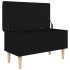 Banco con almacenaje madera de ingeniería negro 82x42x46