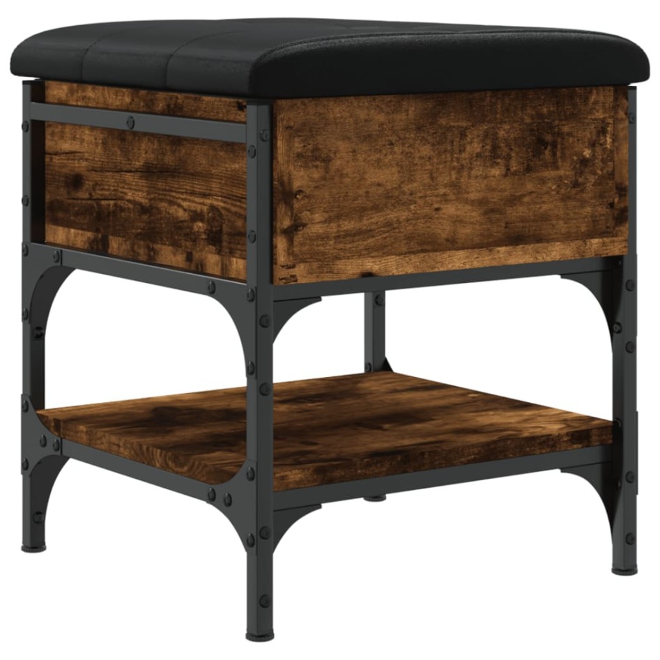 Banco zapatero madera de ingeniería roble ahumado 42x42x45