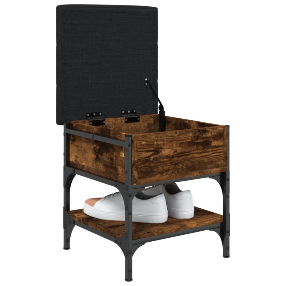 Banco zapatero madera de ingeniería roble ahumado 42x42x45