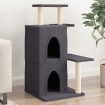 Rascador para gatos con postes de sisal gris oscuro 97 cm