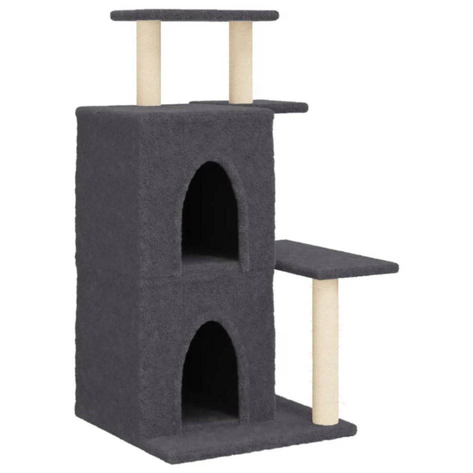 Rascador para gatos con postes de sisal gris oscuro 97