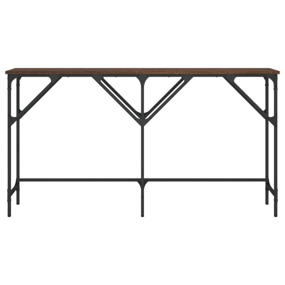 Mesa consola madera de ingeniería roble marrón 140x29x75