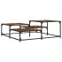 Mesa de centro madera de ingeniería roble ahumado 107x107x40