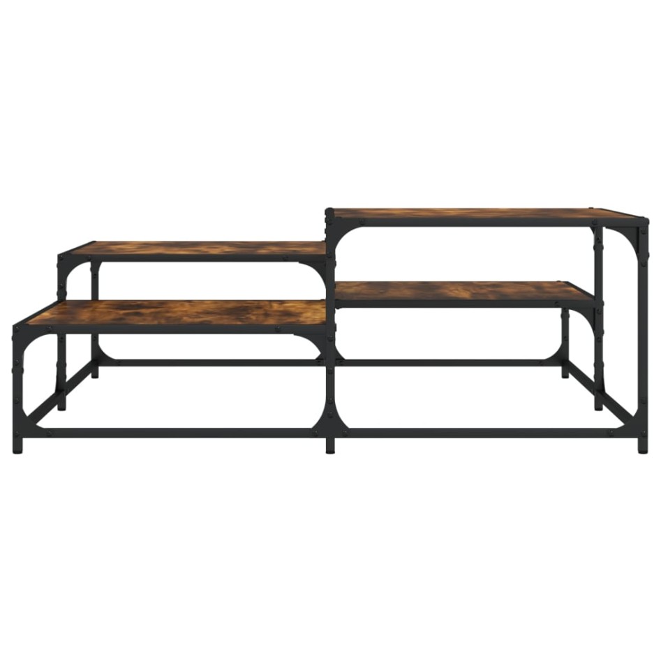 Mesa de centro madera de ingeniería roble ahumado 107x107x40