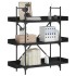 Librería de 3 estantes madera ingeniería negro 100x33x108,5