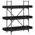 Librería de 3 estantes madera ingeniería negro 100x33x108,5