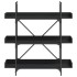 Librería de 3 estantes madera ingeniería negro 100x33x108,5