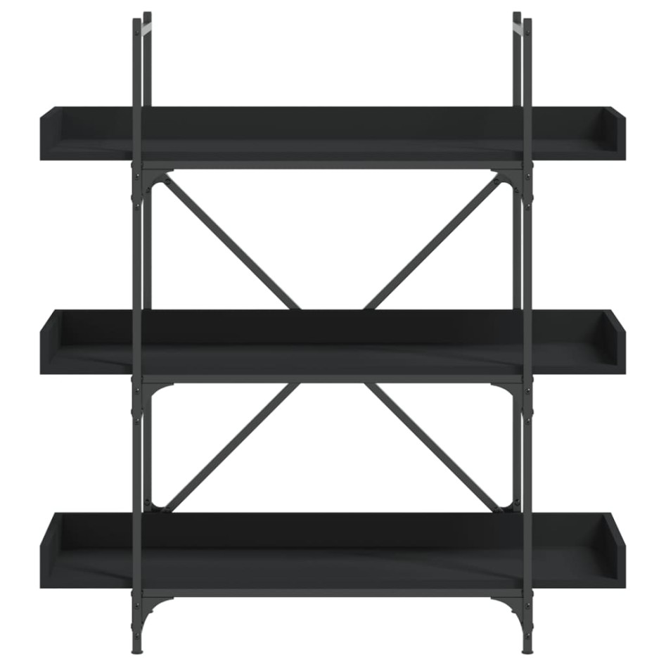 Librería de 3 estantes madera ingeniería negro 100x33x108,5