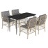 Set comedor de jardín 5 pzas con cojines ratán sintético