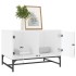 Mesa de centro con puertas de vidrio blanca 68,5x50x50