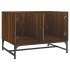 Mesa de centro con puertas de vidrio marrón roble 68,5x50x50