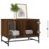 Mesa de centro con puertas de vidrio marrón roble 68,5x50x50