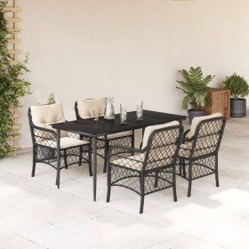 Set de muebles jardín 5 pzas con cojines ratán sintético