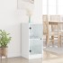 Armario auxiliar con puertas de vidrio blanco 35x37x75,5