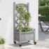 Jardinera con enrejado y ruedas madera maciza de abeto