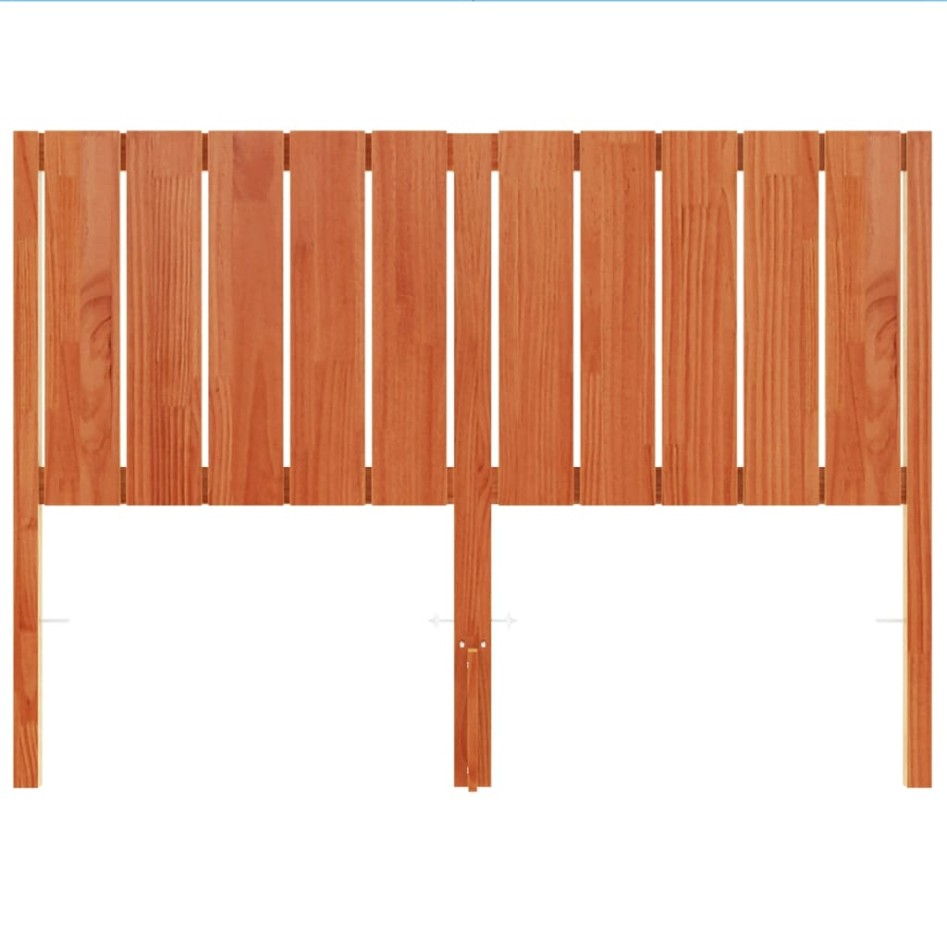 Cabecero de cama madera maciza de pino marrón cera 135