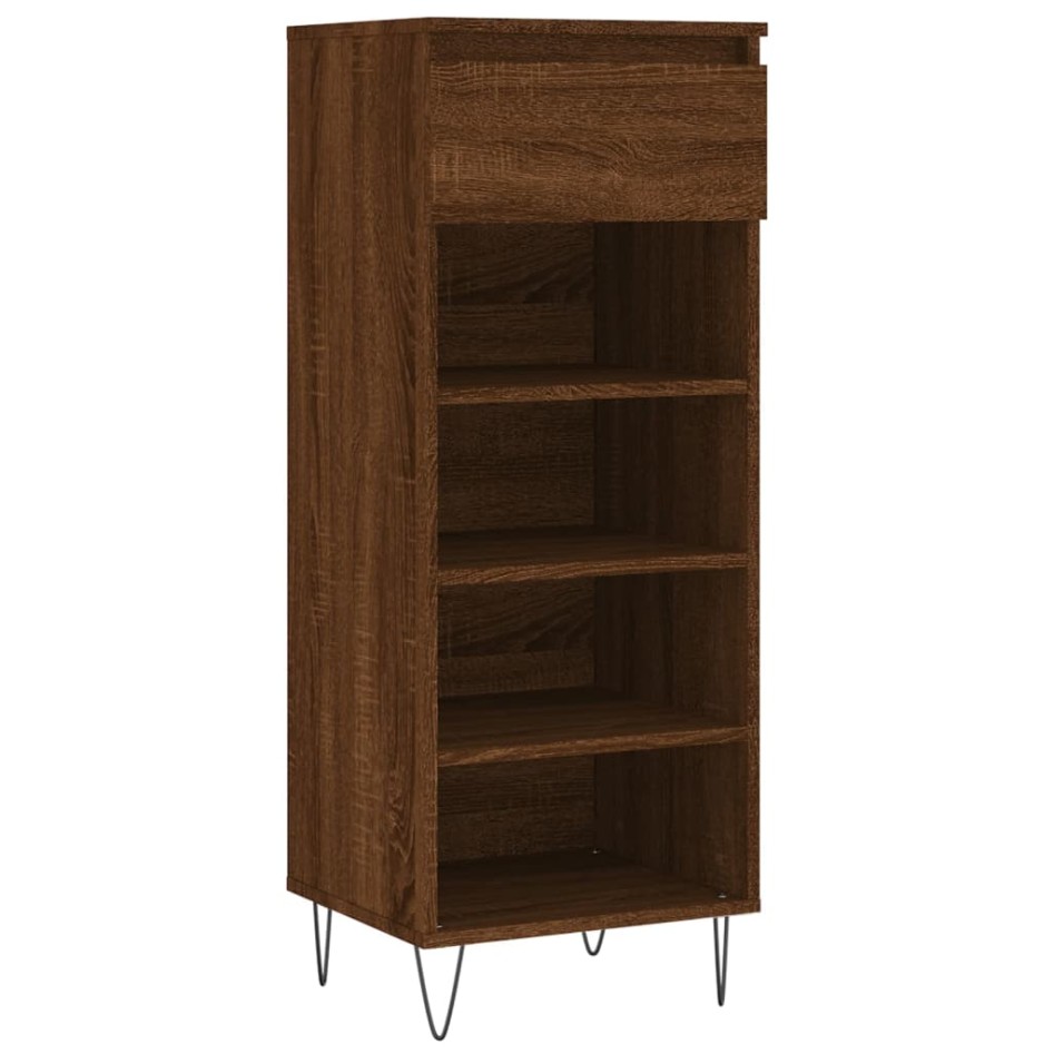 Mueble zapatero madera contrachapada roble marrón 40x36x105