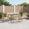 Set comedor de jardín 7 pzas con cojines ratán sintético beige