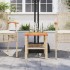 Mesa de jardín ratán sintético madera acacia beige 40x40x42