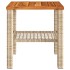 Mesa de jardín ratán sintético madera acacia beige 40x40x42