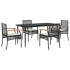 Set de muebles jardín 5 pzas con cojines ratán sintético