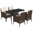 Set comedor de jardín 5 piezas y cojines ratán sintético