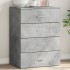 Aparador de madera de ingeniería gris hormigón 60x39x80