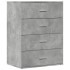 Aparador de madera de ingeniería gris hormigón 60x39x80