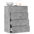 Aparador de madera de ingeniería gris hormigón 60x39x80