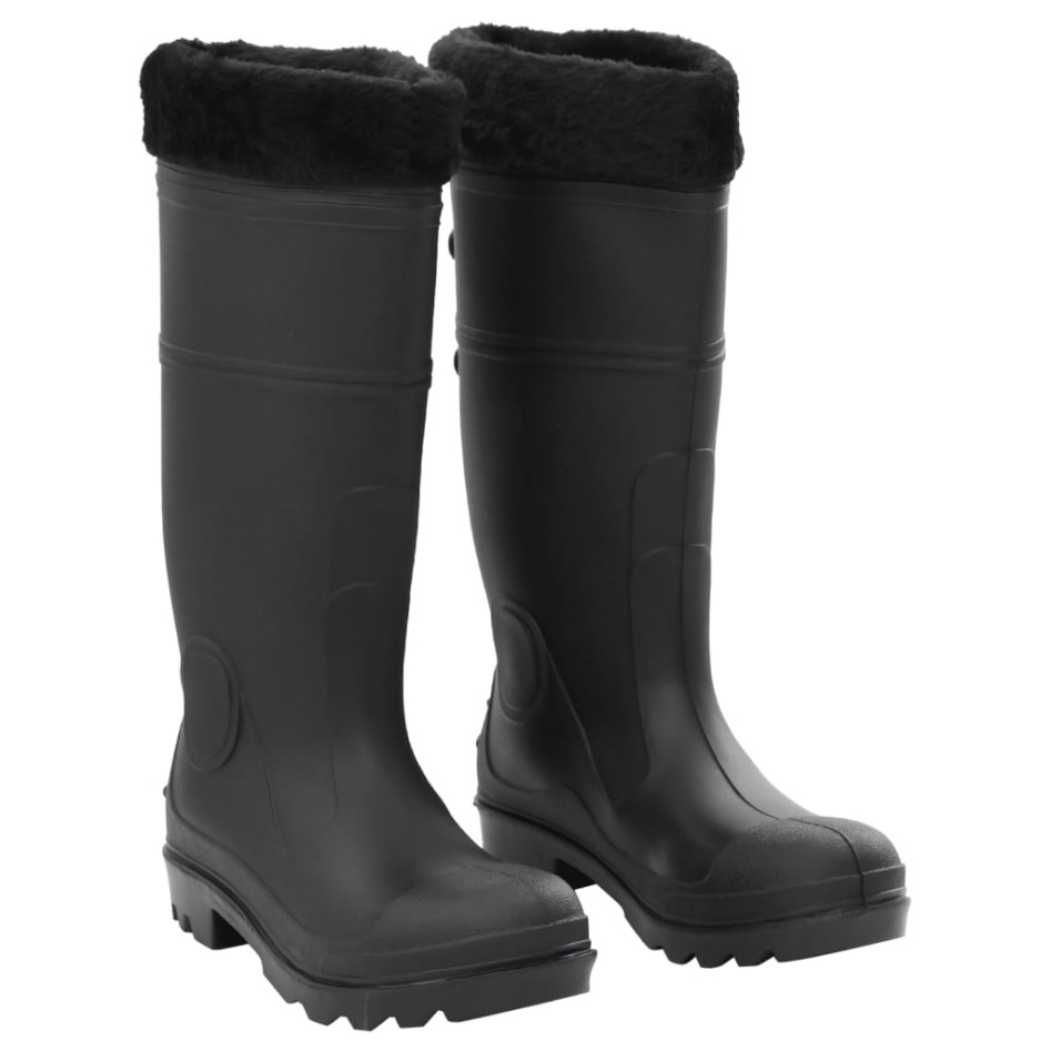 Botas de agua con calcetines extraíbles negro número 39