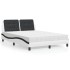 Cama con colchón cuero sintético blanco y negro 120x200