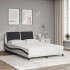 Cama con colchón cuero sintético blanco y negro 120x200