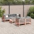 Set de sofás jardín 6 pzas con cojines madera abeto