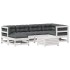 Set muebles jardín 7 pzas con cojines madera maciza pino