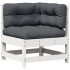 Set muebles jardín 7 pzas con cojines madera maciza pino
