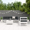 Set muebles jardín 6 pzas con cojines madera maciza pino blanco