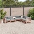 Set de sofás jardín 6 pzas con cojines madera abeto