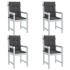 Cojines silla respaldo bajo 4 ud tela gris antracita