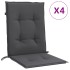 Cojines silla respaldo bajo 4 ud tela gris antracita