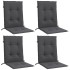 Cojines silla respaldo bajo 4 ud tela gris antracita