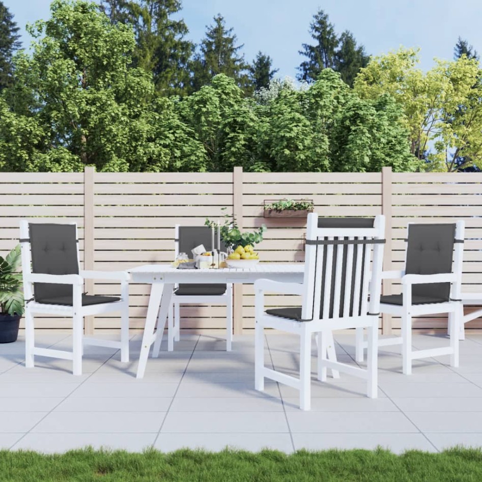 Cojines silla respaldo bajo 4 ud tela gris antracita