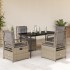 Set comedor de jardín 5 pzas con cojines ratán sintético