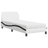 Cama con colchón cuero sintético blanco y negro 90x200
