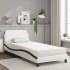 Cama con colchón cuero sintético blanco y negro 90x200