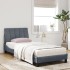 Cama con colchón terciopelo gris oscuro 90x200