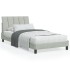 Cama con colchón terciopelo gris claro 100x200