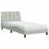 Cama con colchón terciopelo gris claro 100x200