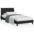 Cama con colchón terciopelo negro 100x200